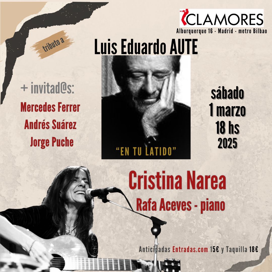 Cristina Narea, y Luis Eduardo Aute, en la Clamores