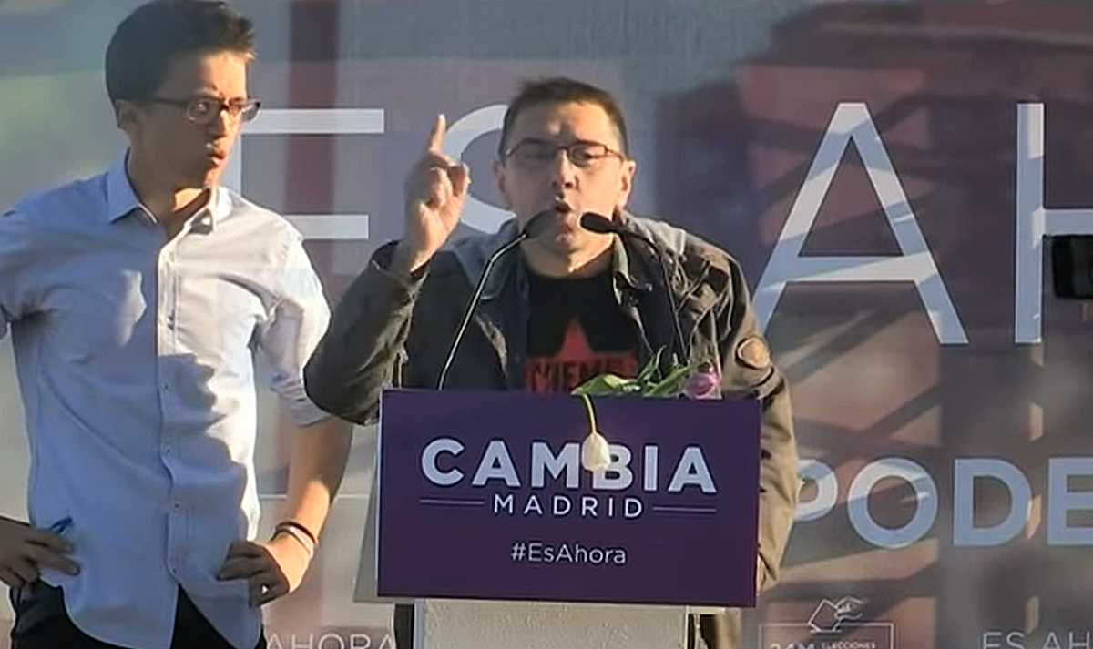 Monedero y Errejón en un acto de Podemos.