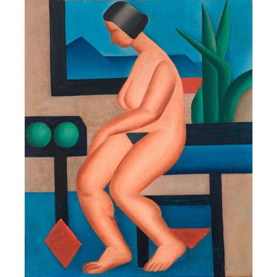 Tarsila do Amaral Estudio (Academia n.º 2) [Estudo (Academia nº 2)], 1923 Óleo sobre lienzo 61 × 50 cm Colección particular. Cortesía Almeida & Dale © Tarsila do Amaral Licenciamento e Empreendimentos S.A. Foto: © Sergio Guerini