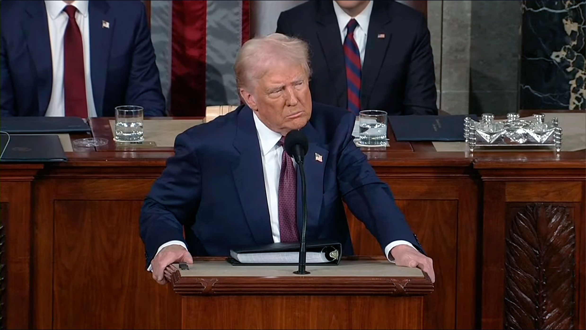 Donald Trump, durante su primer discurso ante el Congreso