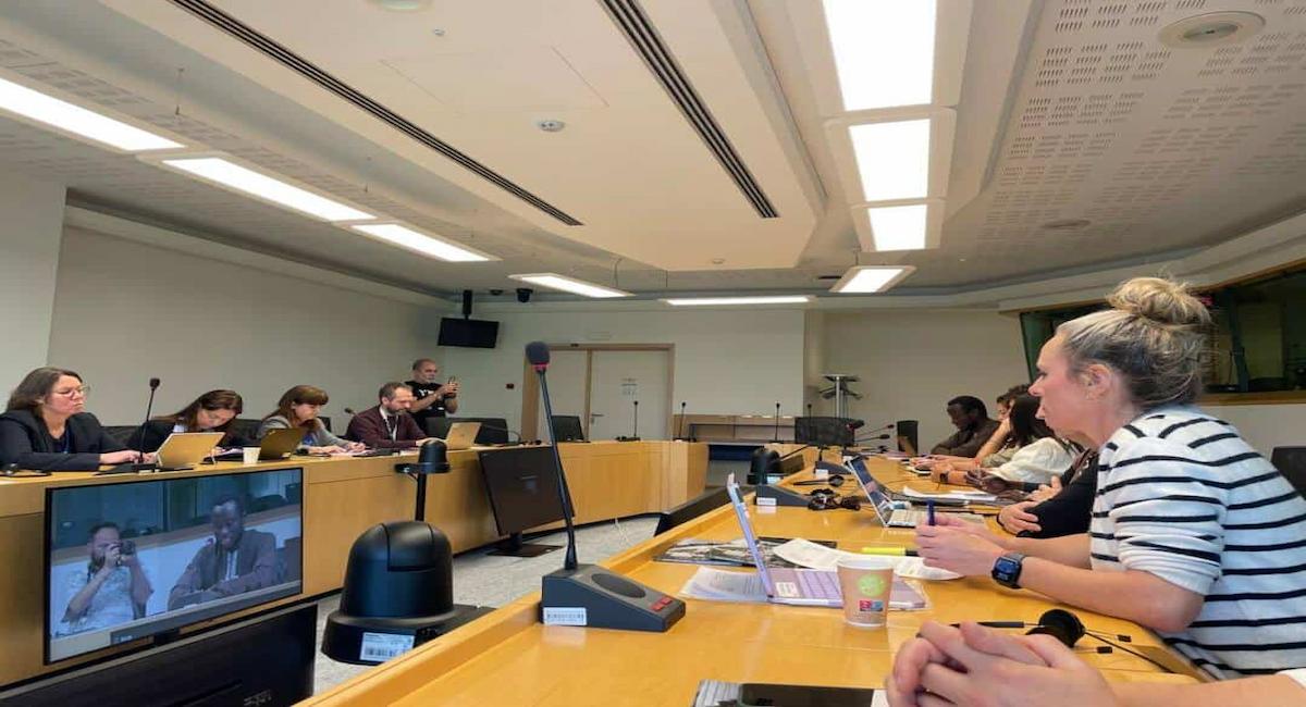 Miembros de Ecologistas en Acción reunidos con la Comisión y eurodiputados en Bruselas.