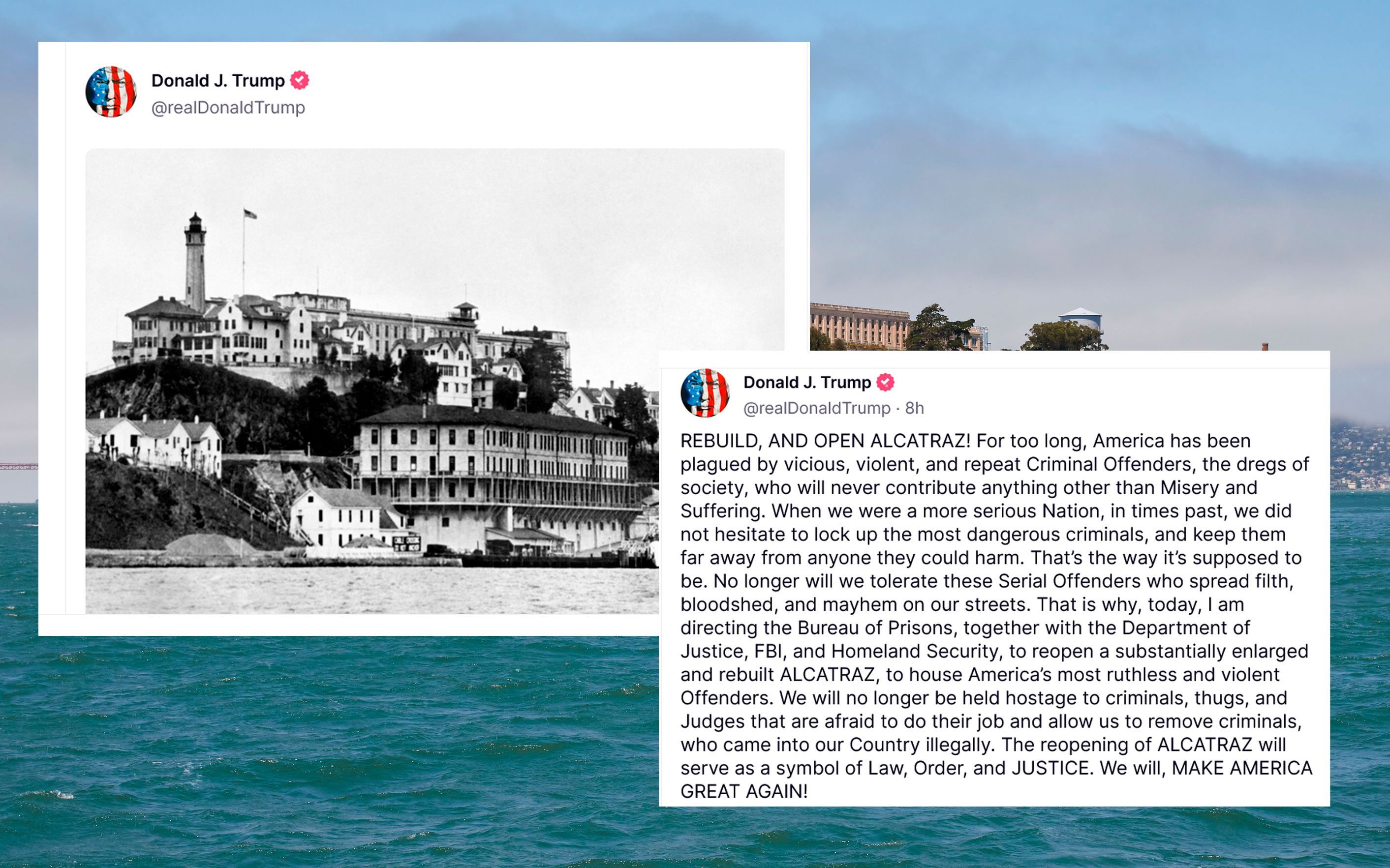 Alcatraz Island as seen from the Ea4st Alcatraz Island as seen from the Ea4st