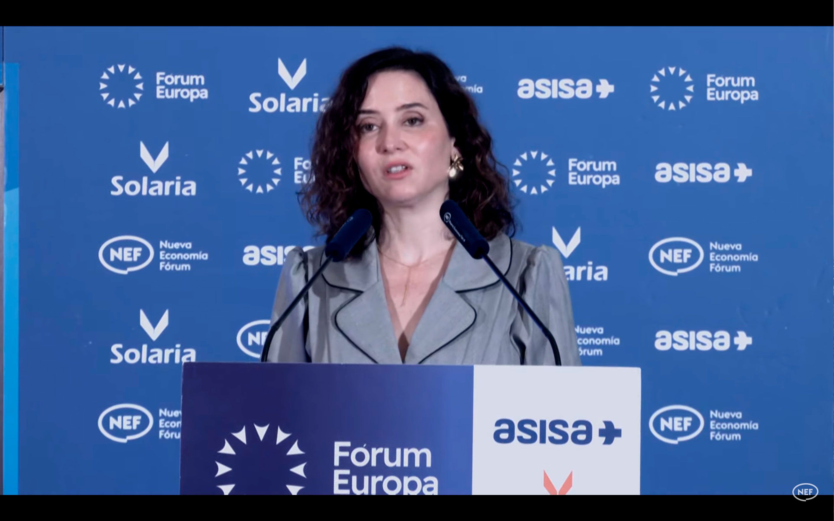 Isabel Díaz Ayuso durante su intervención en un desayuno informativo de Nueva Economía Forum, celebrado en Madrid