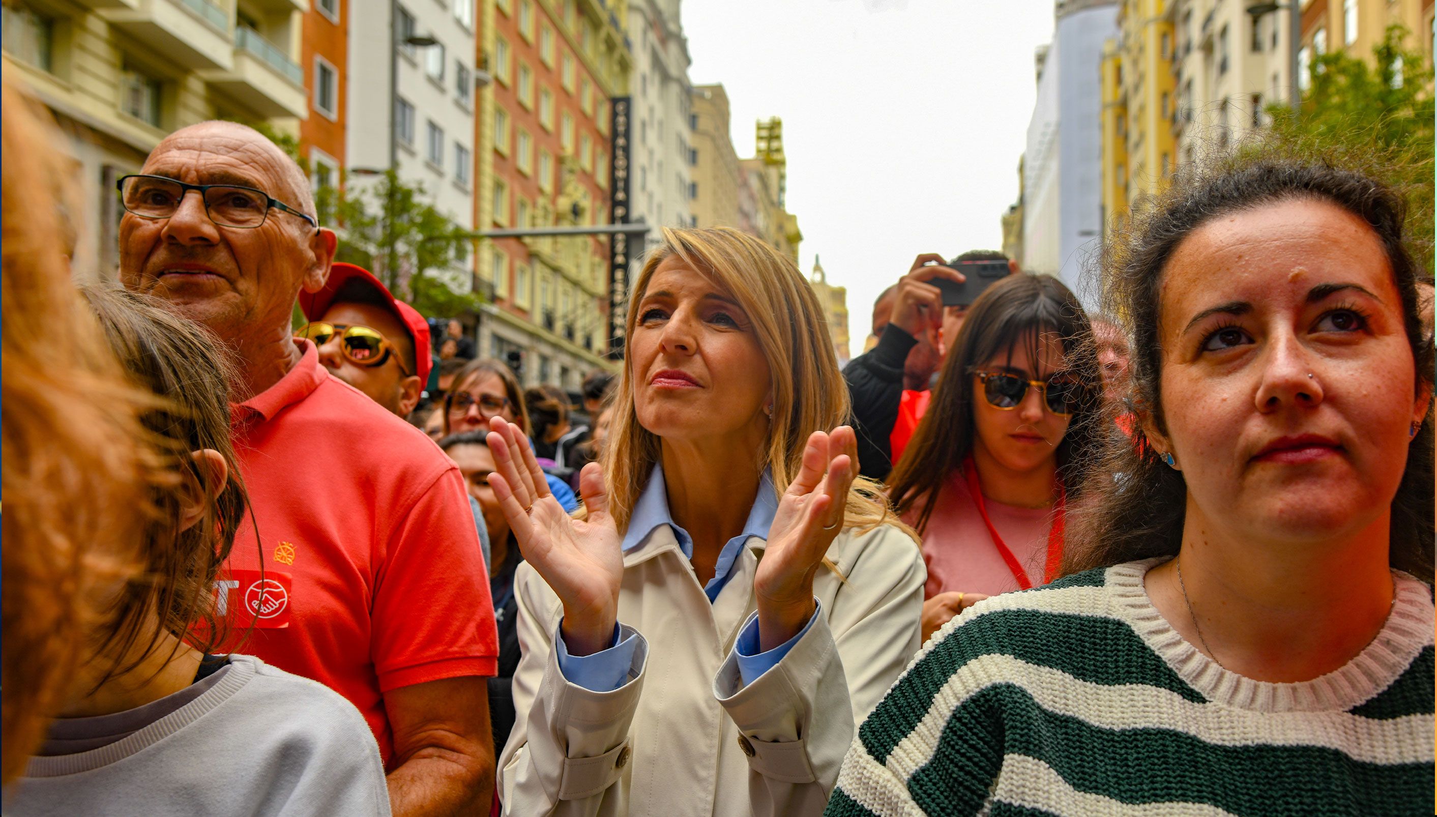 Yolanda Díaz, vicepresidenta y ministra de Trabajo en la manifestacion del primero de mayo, foto Agustín Millán