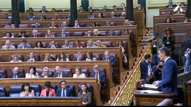 Pedro Sánchez, durante su comparecencia en el Congreso. Pedro Sánchez, durante su comparecencia en el Congreso.