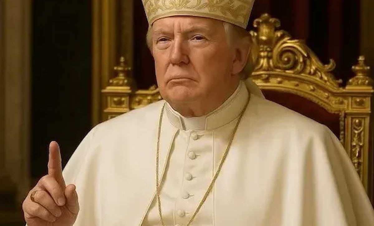 Trump, líder del nuevo movimiento ultra, disfrazado de papa en las redes sociales.