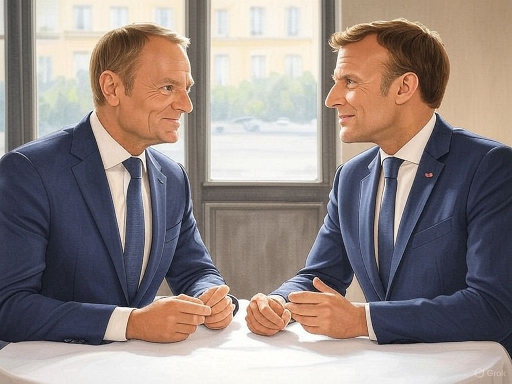 Macron y Tusk firman un tratado franco-polaco para fortalecer lazos militares y de energía