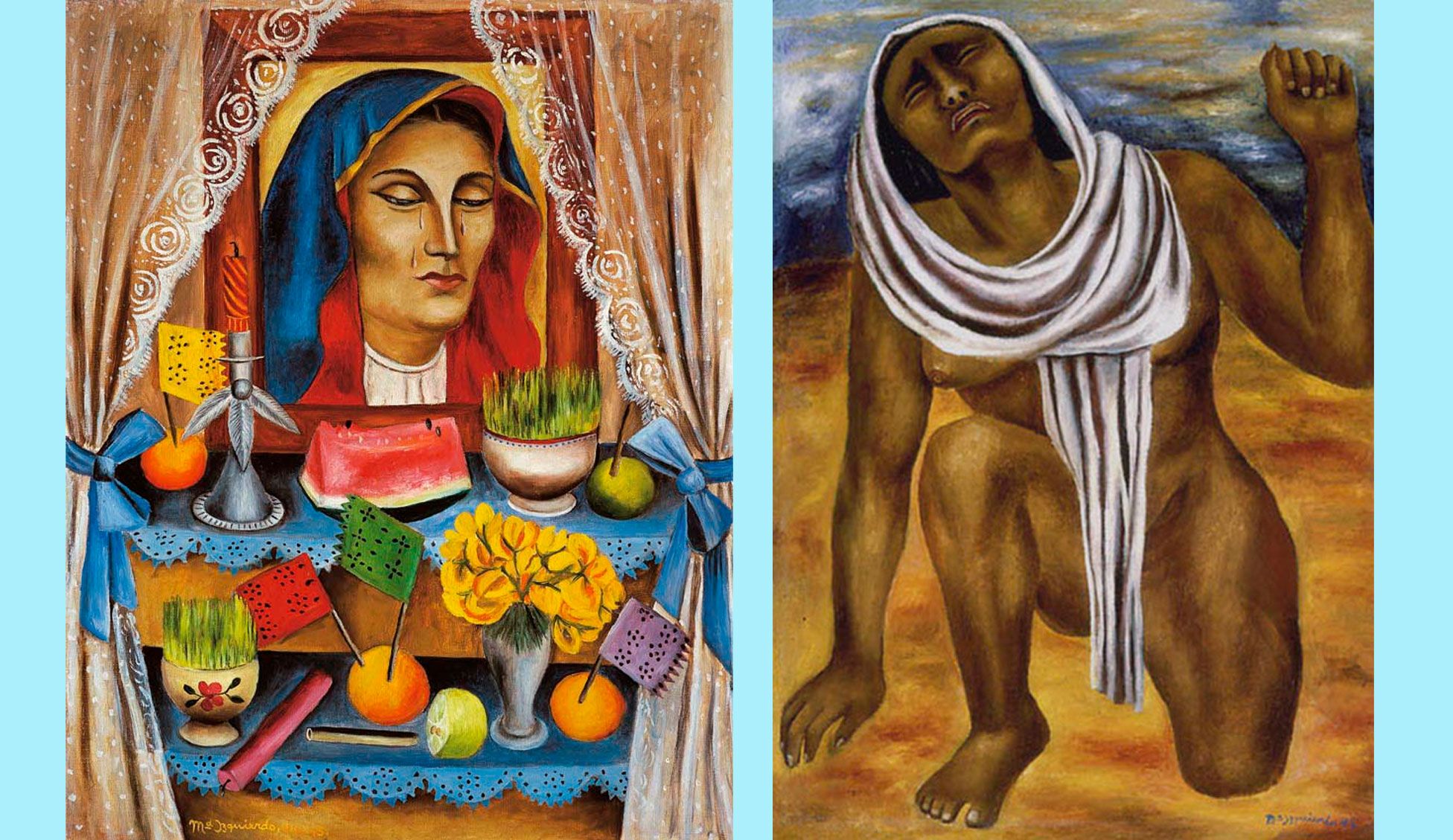 Viernes de Dolores, 1944 - 45 y La tierra, 1945, María Izquierdo Viernes de Dolores, 1944 - 45 y La tierra, 1945, María Izquierdo