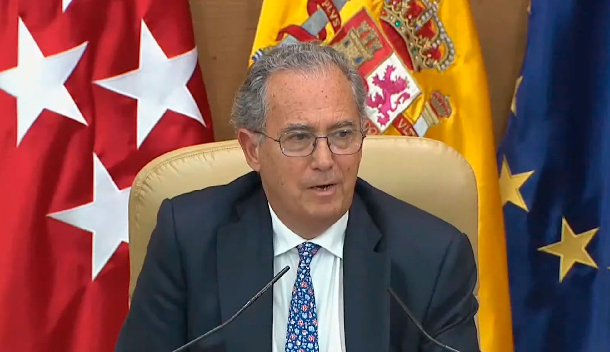 El presidente de la Asamblea de Madrid, Enrique Ossorio, durante el pleno de la Asamblea en Madrid