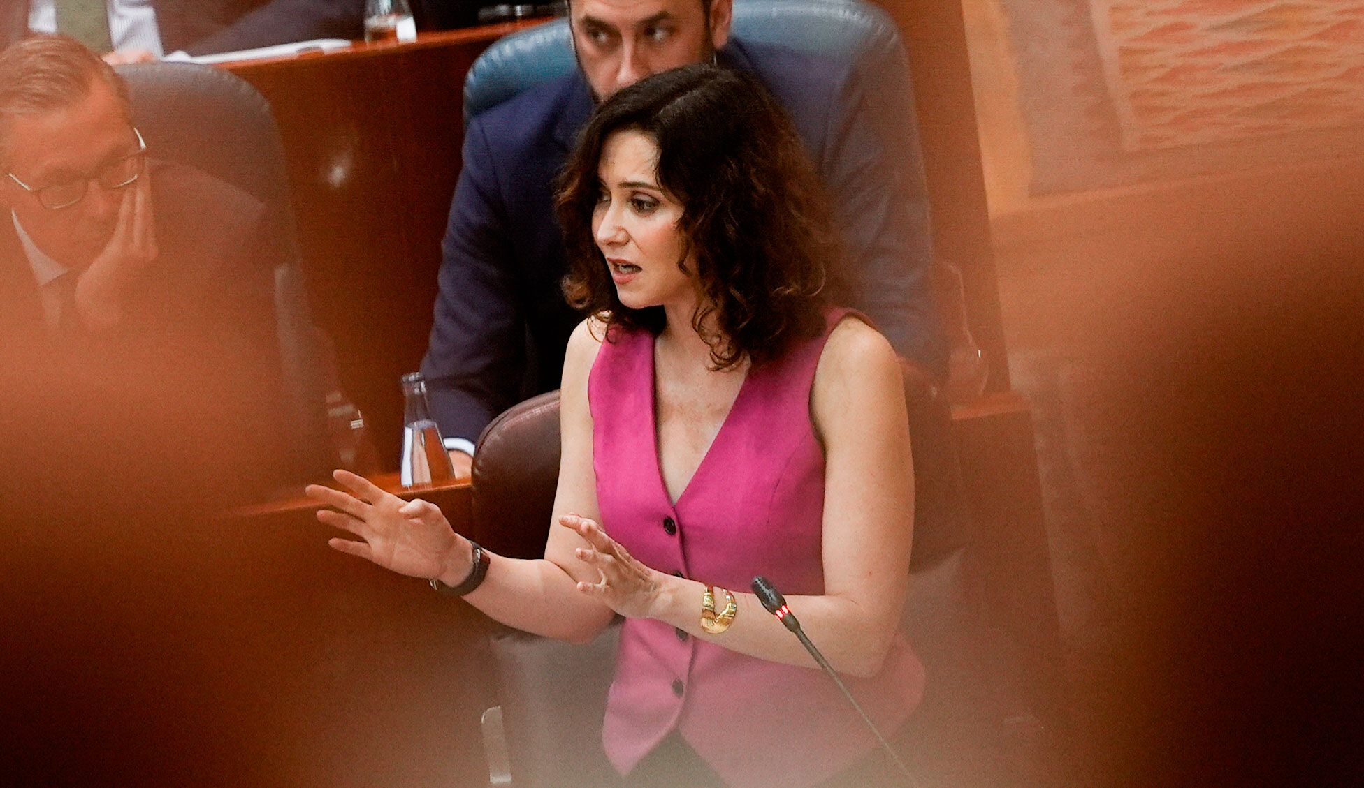 La presidenta de la Comunidad de Madrid, Isabel Díaz Ayuso, en el pleno de la Asamblea regional