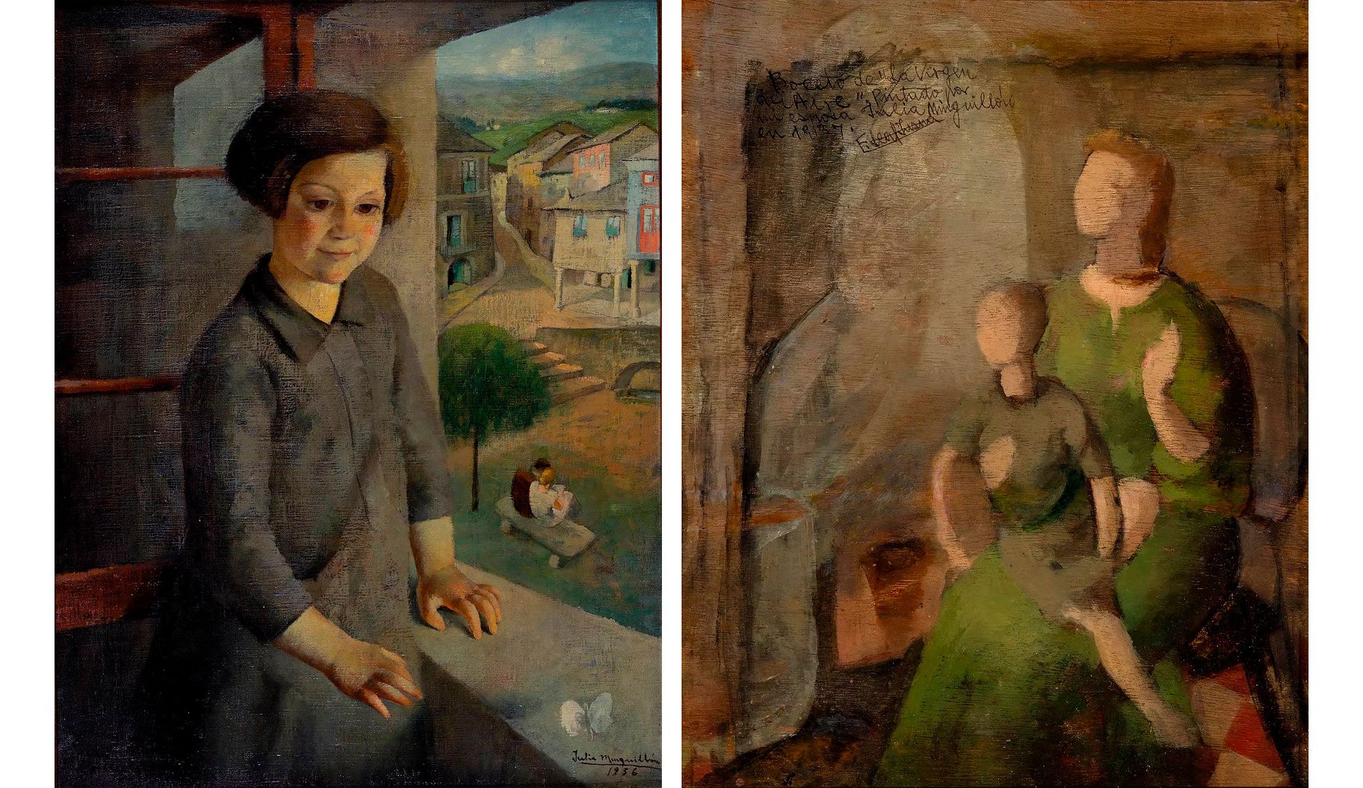Julia Minguillón, La niña y la mariposa, 1956. Boceto para Virgen del Aire, 1937. Colección Abanca. Julia Minguillón, La niña y la mariposa, 1956. Boceto para Virgen del Aire, 1937. Colección Abanca.