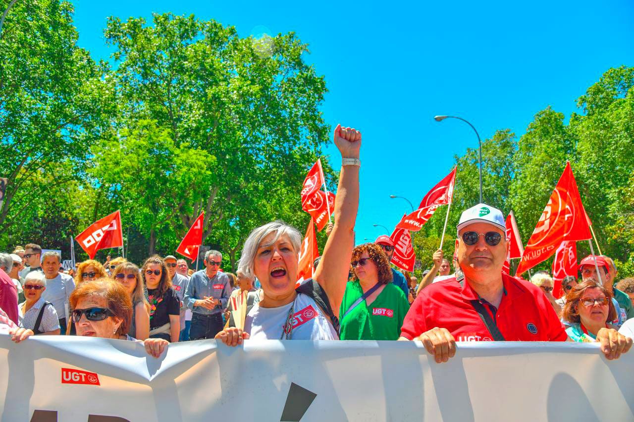Laura Muñoz, secretaria de Políticas Sociales de UGT Madrid, en la manifestación por la sanidad pública en Madrid, foto Agustín Millán Laura Muñoz, secretaria de Políticas Sociales de UGT Madrid, en la manifestación por la sanidad pública en Madrid, foto Agustín Millán