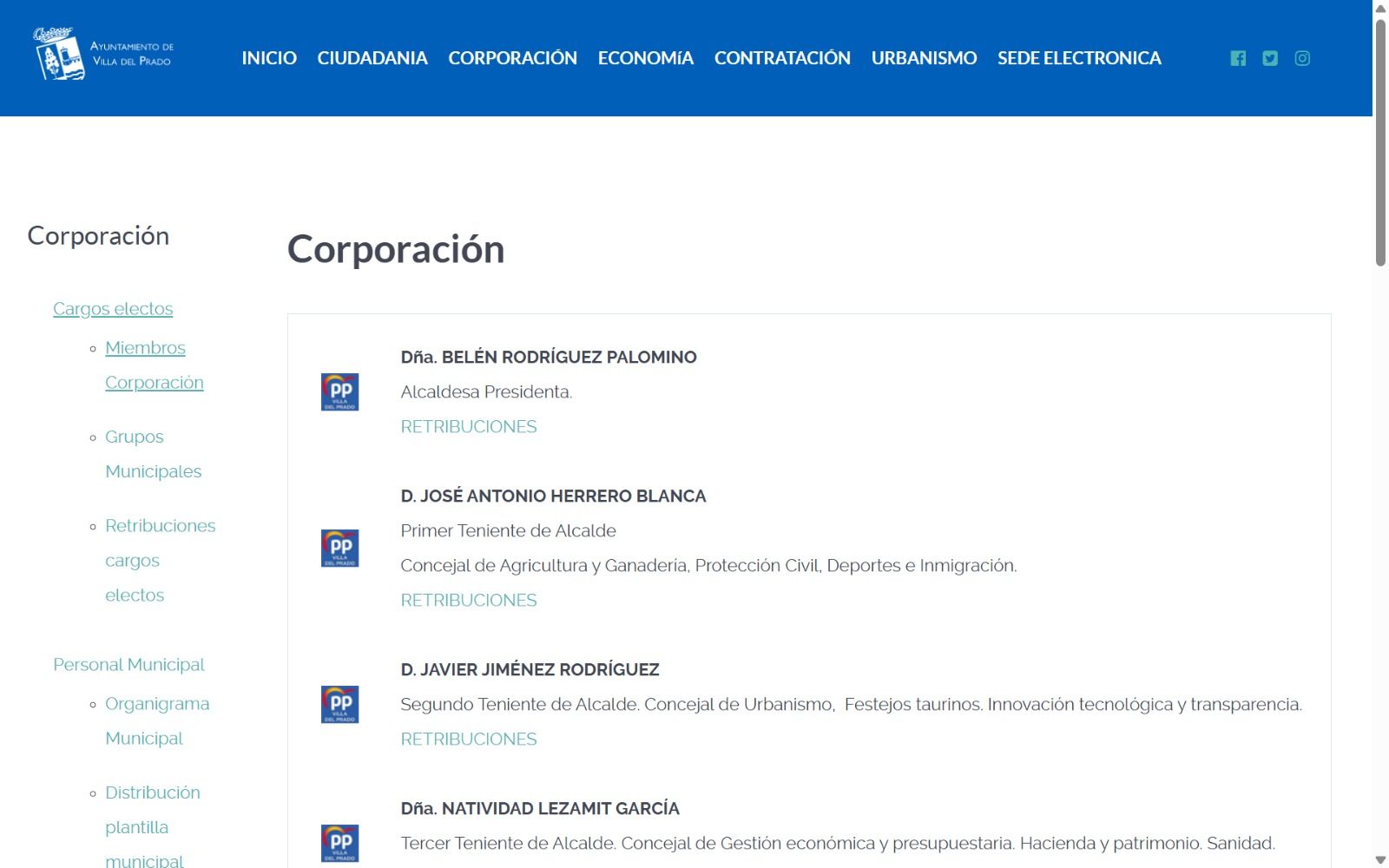 Página web del Ayuntamiento de Villa del Prado Página web del Ayuntamiento de Villa del Prado