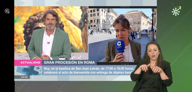 La periodista de COPE recibió encendidos elogios del presentador y director del programa de Canal Sur, también colaborador habitual de la cadena radiofónica de la Iglesia.