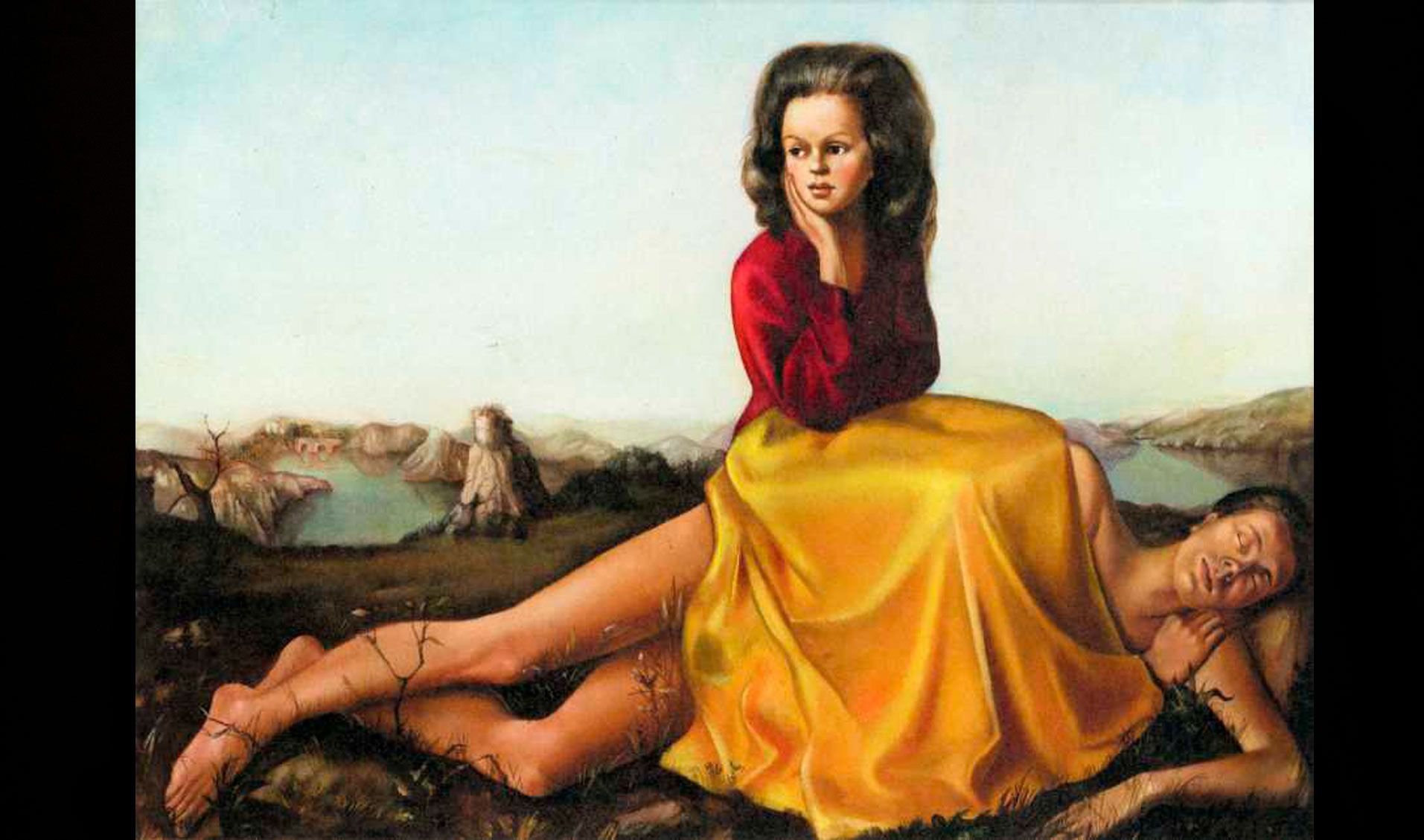Leonor Fini, La alcoba Autorretrato con Nico Papatakis, 1941, óleo sobre tela. Cortesía Weinstein Gallery, San Francisco Leonor Fini, La alcoba Autorretrato con Nico Papatakis, 1941, óleo sobre tela. Cortesía Weinstein Gallery, San Francisco