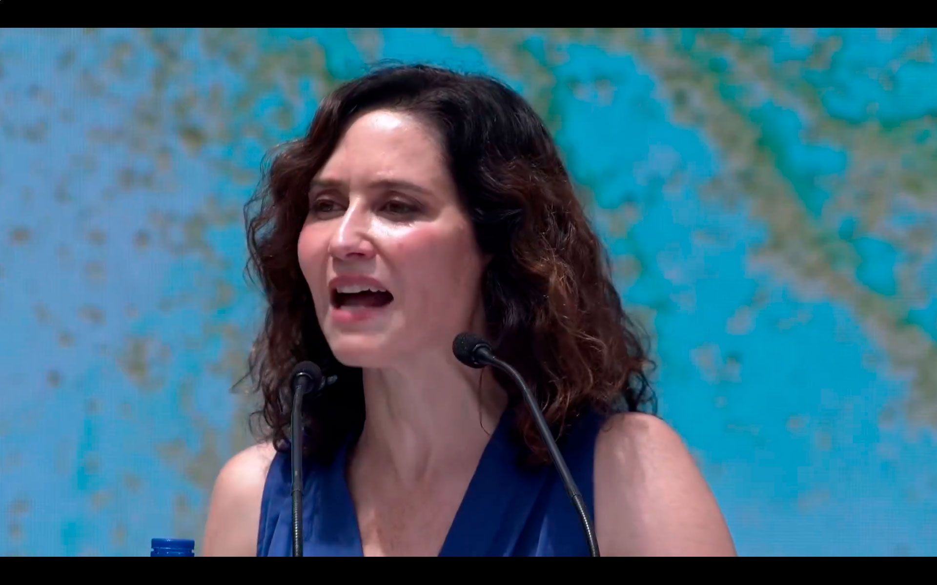 Isabel Díaz Ayuso en el parque de Berlín en un acto del PP