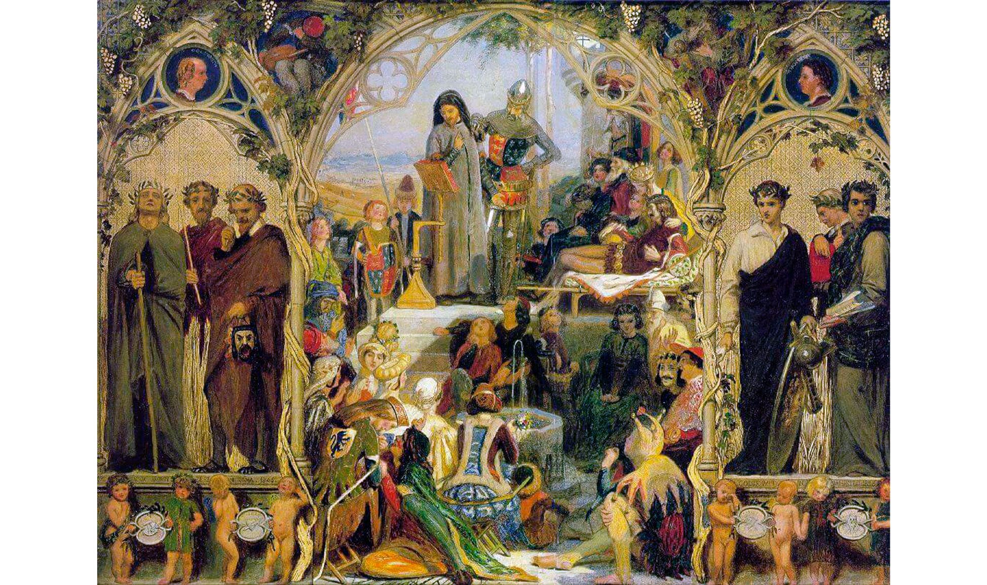 Las semillas y los frutos de la poesía inglesa, 1845 1853, Ford Madox Brown Las semillas y los frutos de la poesía inglesa, 1845 1853, Ford Madox Brown