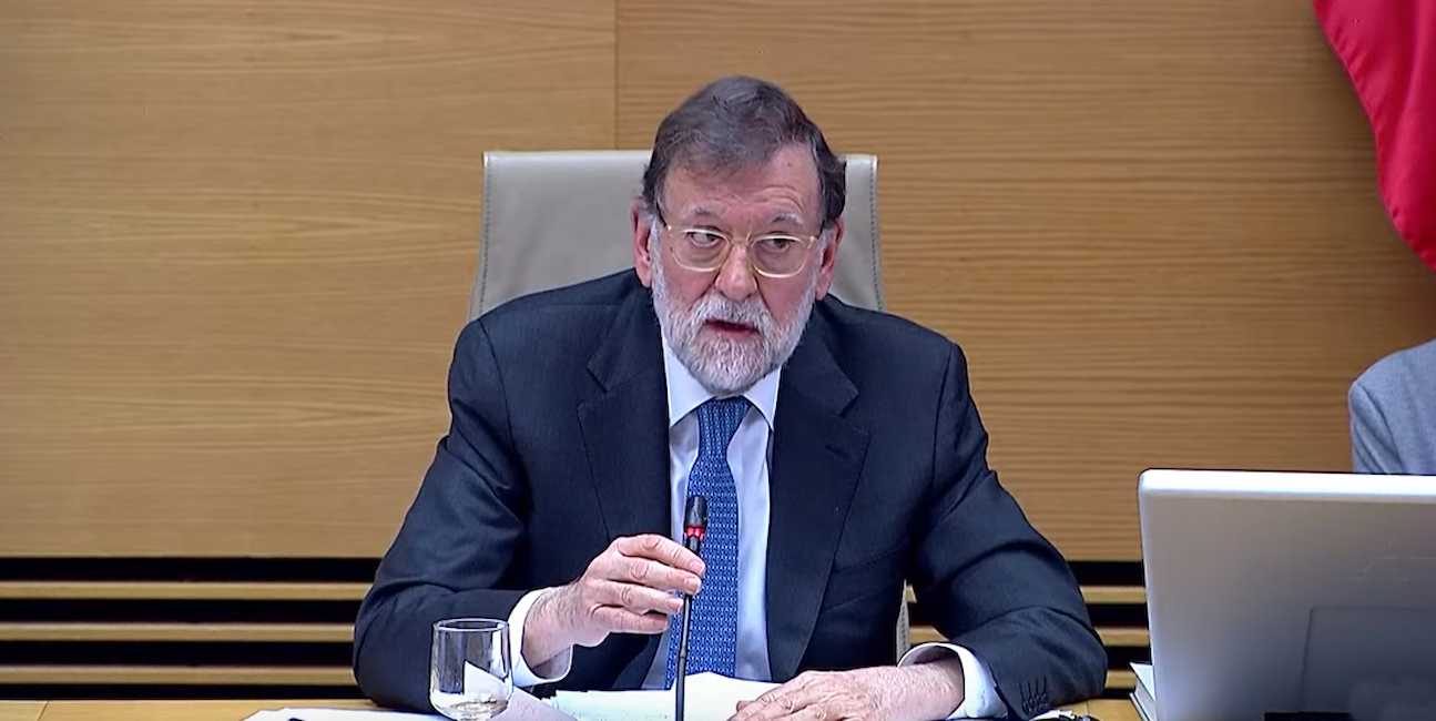 Mariano Rajoy durante su comparecencia ante la comisión parlamentaria.