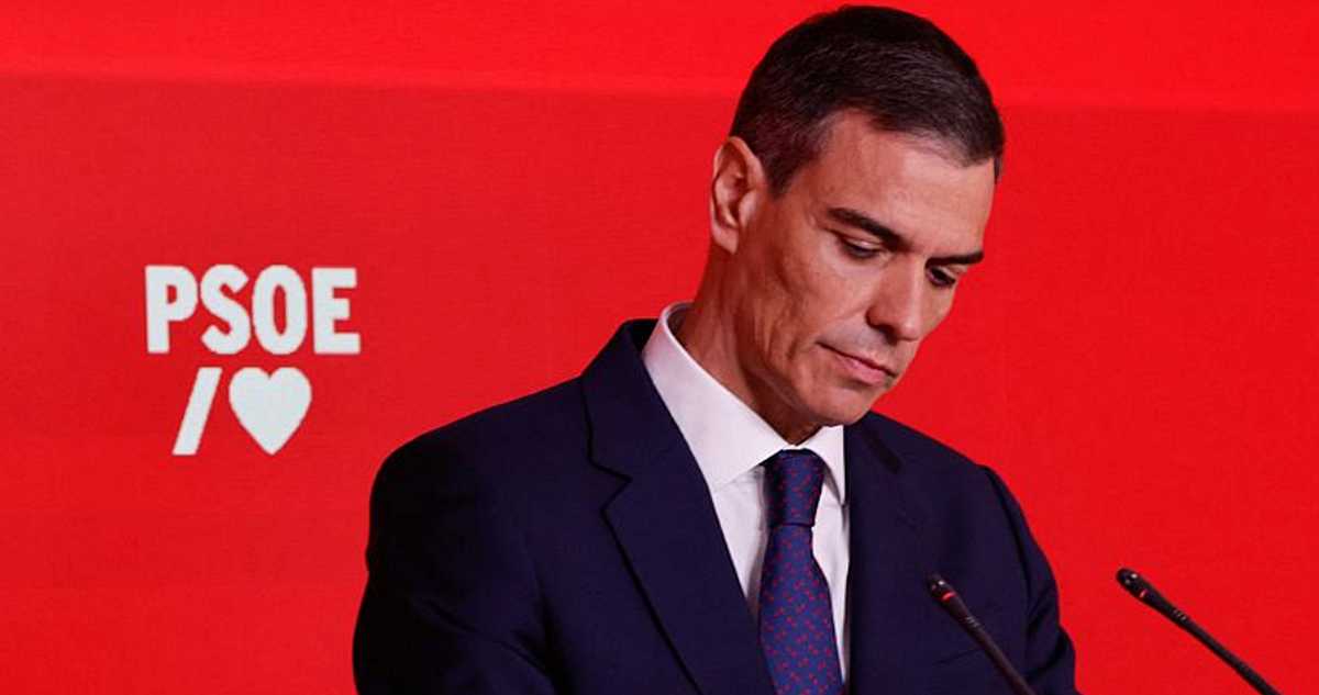 Pedro Sánchez durante la rueda de prensa.