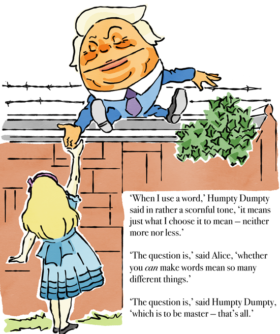 Trump como Humpty Dumpty de la paz