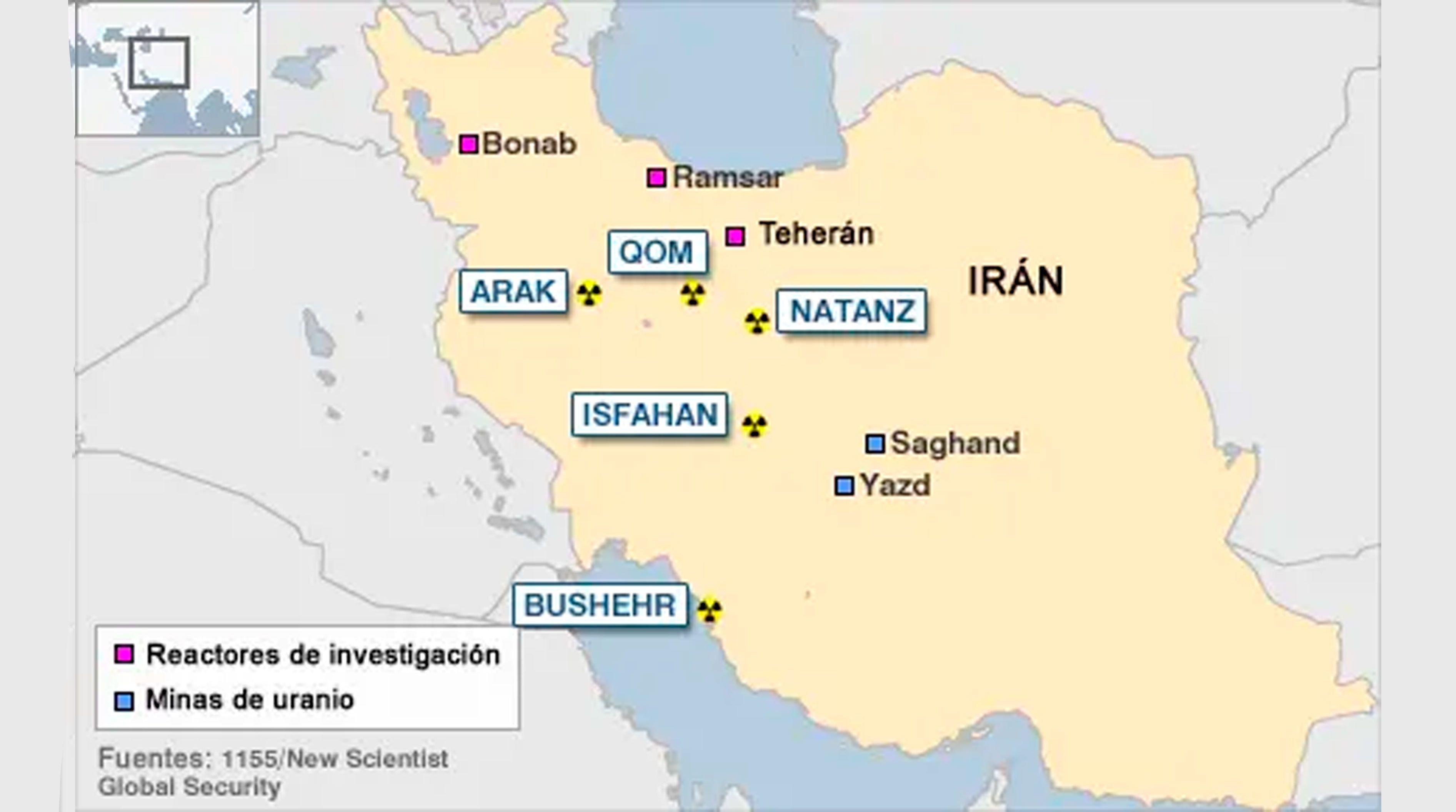 Las plantas nucleares de Irán