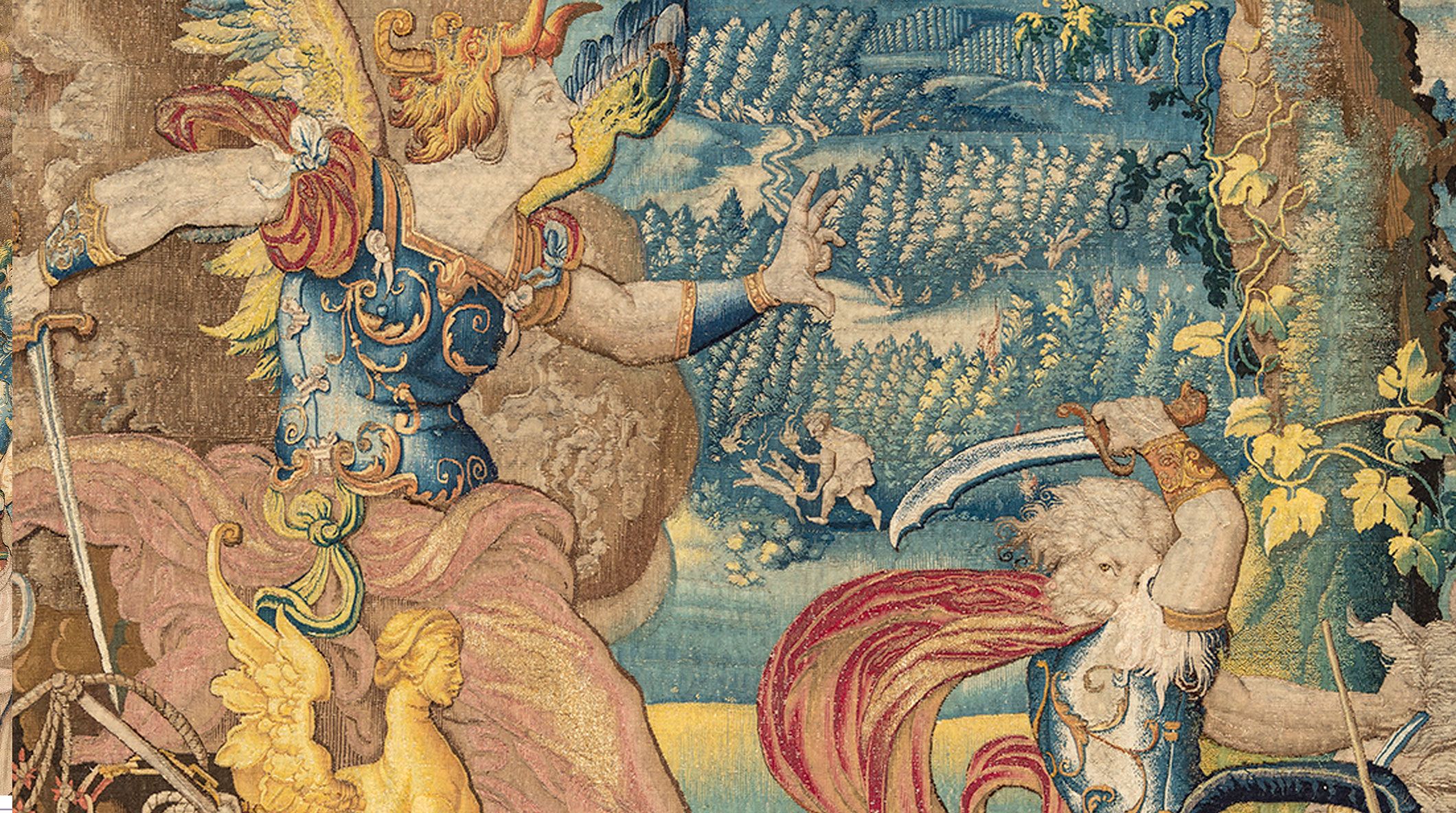 Detalle del carro de Ira, Pieter Coecke van Aelst, Brussels, Brabant, ca. 1545, Inv. no. 10004067, Patrimonio Nacional Detalle del carro de Ira, Pieter Coecke van Aelst, Brussels, Brabant, ca. 1545, Inv. no. 10004067, Patrimonio Nacional