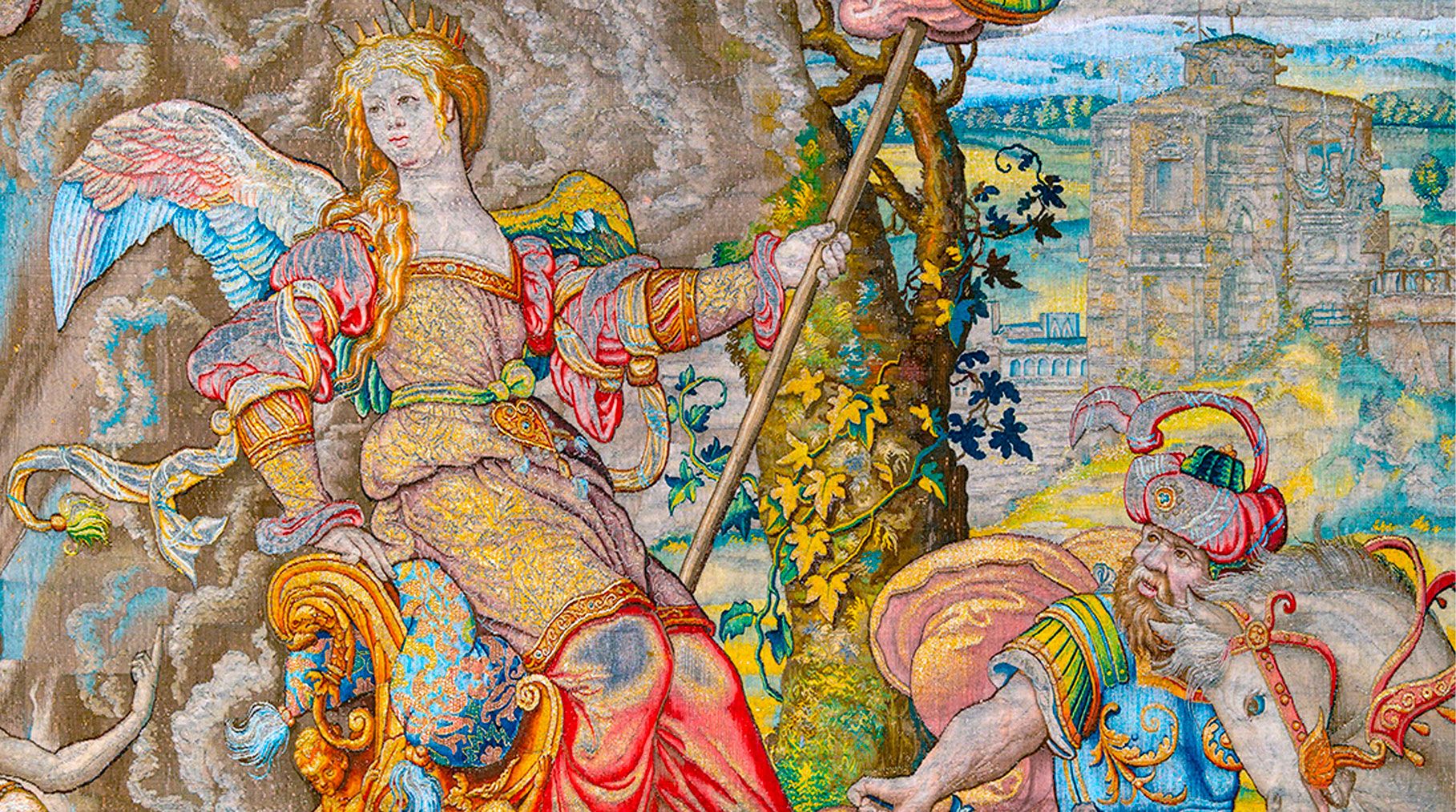 Detalle del carro de Soberbia, Pieter Coecke van Aelst, Wilhelm Pannemaker, Bruselas, Brabante, h. 1544, Nº inv. 10004019, Patrimonio Nacional Detalle del carro de Soberbia, Pieter Coecke van Aelst, Wilhelm Pannemaker, Bruselas, Brabante, h. 1544, Nº inv. 10004019, Patrimonio Nacional