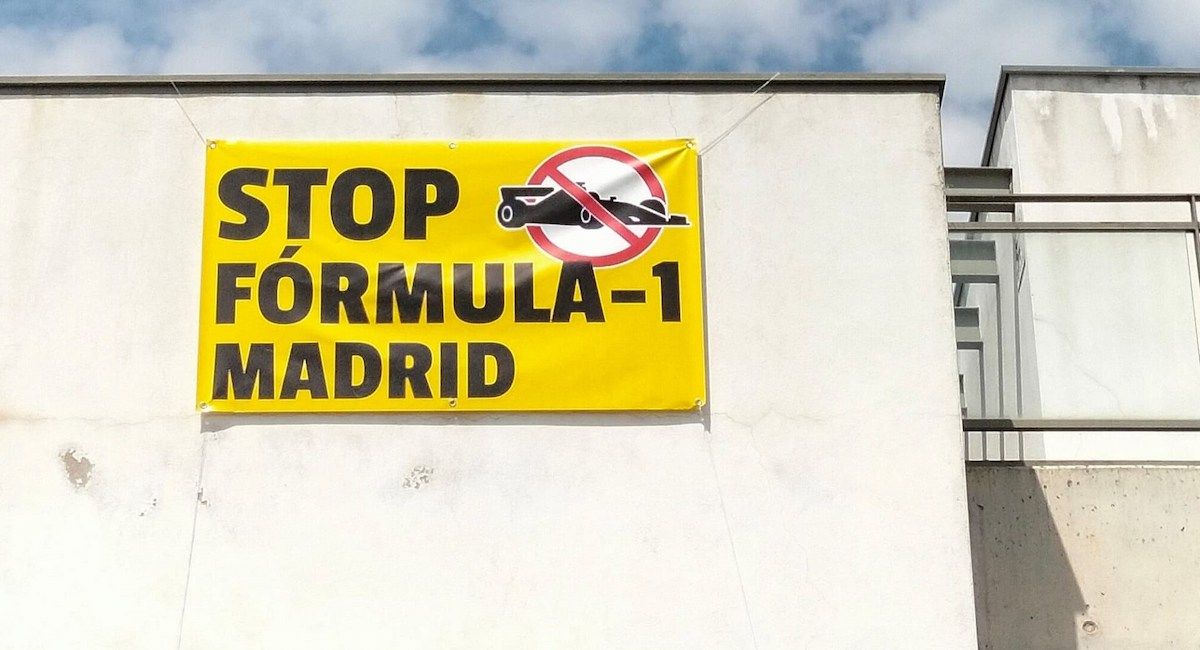 Campaña de la Plataforma Stop Fórmula 1 Madrid.