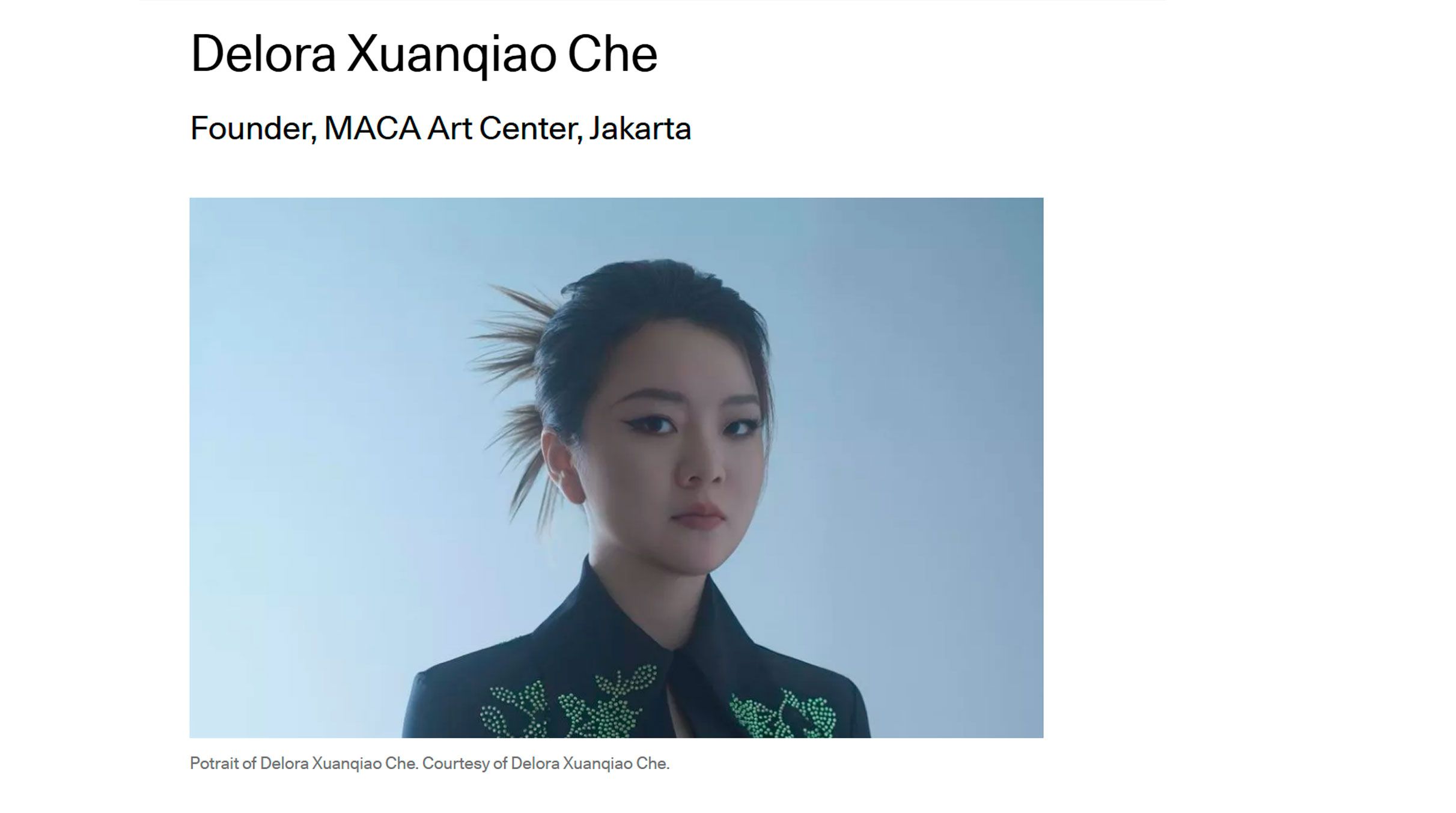 Potrait of Delora Xuanqiao Che. Courtesy of Delora Xuanqiao Che. Potrait of Delora Xuanqiao Che. Courtesy of Delora Xuanqiao Che.