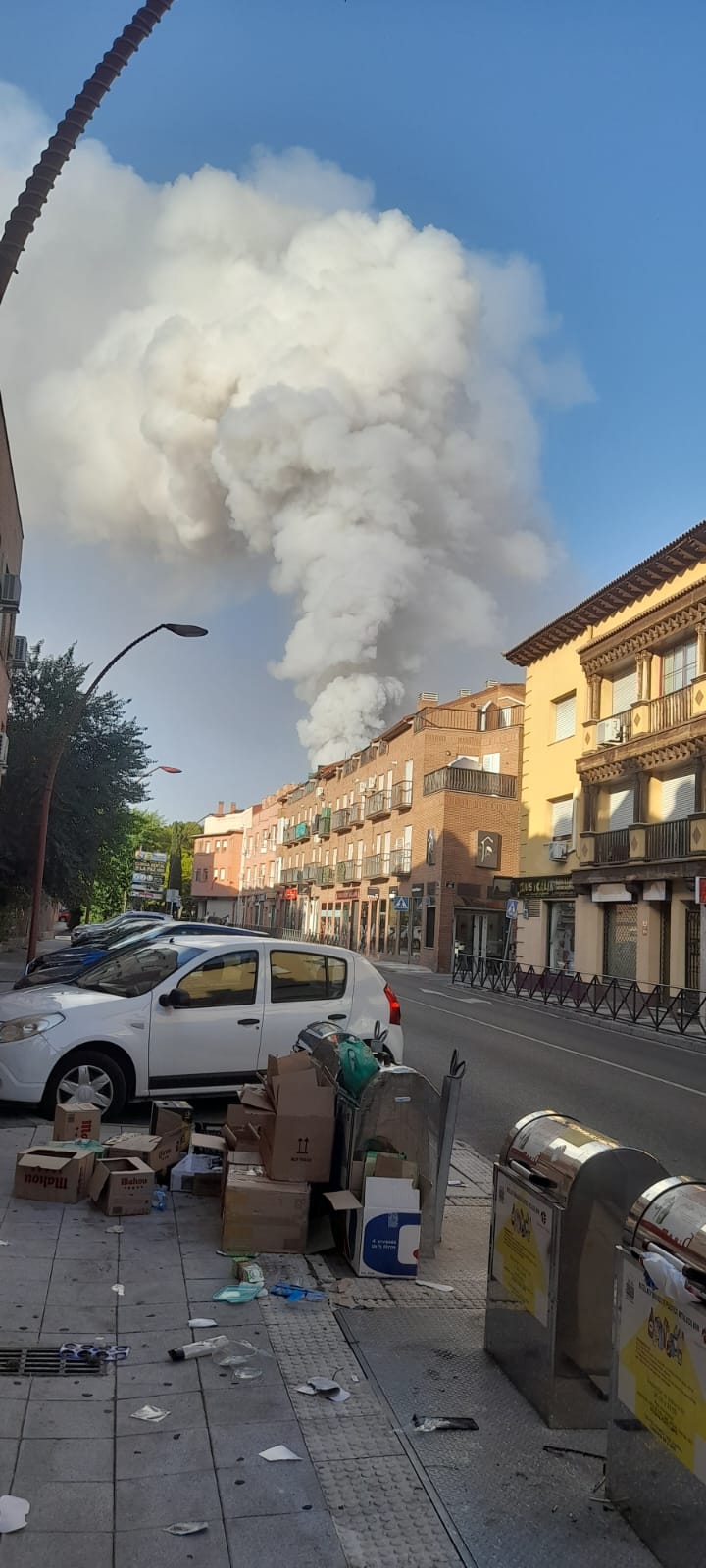 Imagen del inicio de la nube tóxica en Azuqueca de Henares