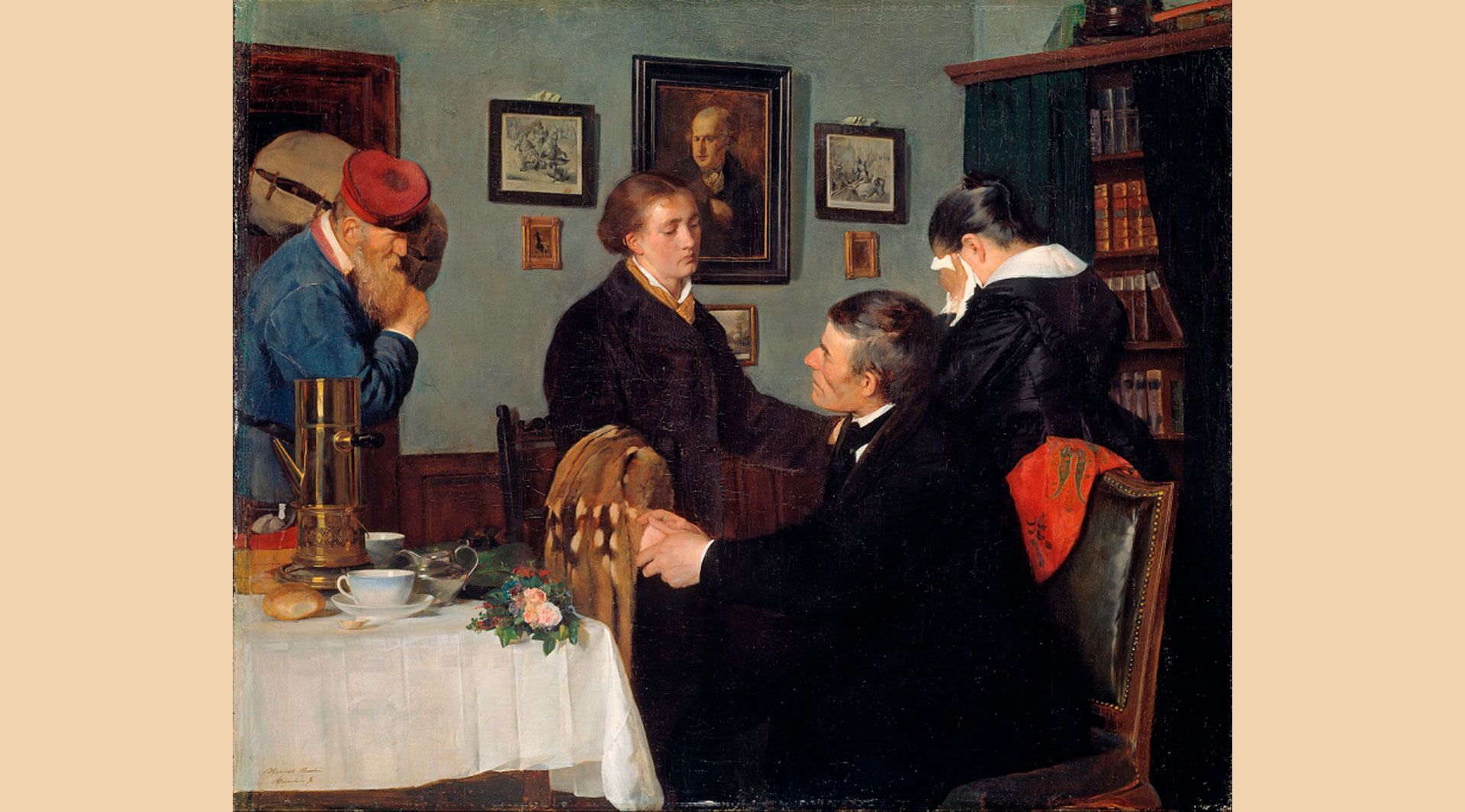 The Farewell (also known as Avskjeden by Harriet Backer (1878)