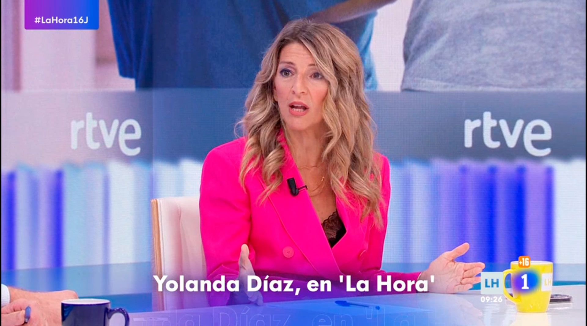 La vicepresidenta segunda, Yolanda Díaz, este miércoles en el programa ‘La hora de La 1’.