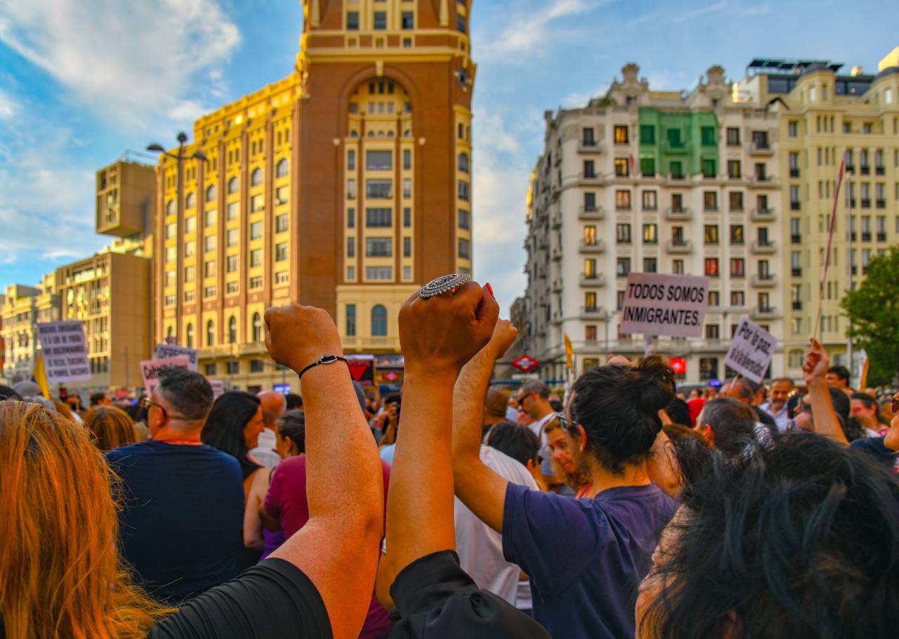 Concentración contra el racismo en Madrid, foto Agustín Millán