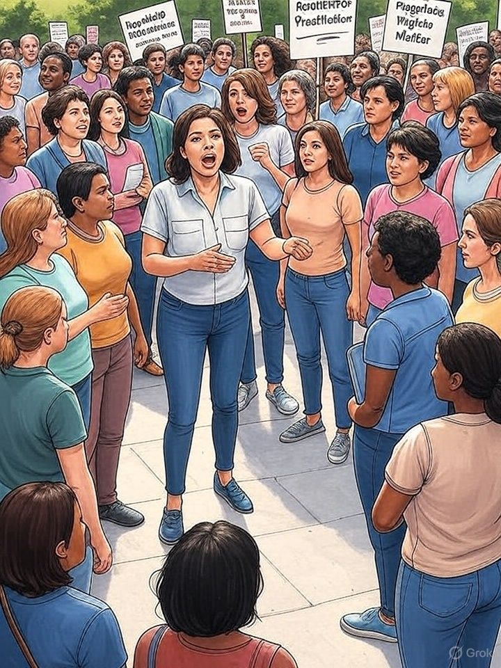 Hablamos con Stop Abolición: abolir la prostitución no es sinónimo de acabar con la trata, sino de empujar a miles de mujeres a la invisibilidad y la precariedad. Manifestación: imagen generada por IA