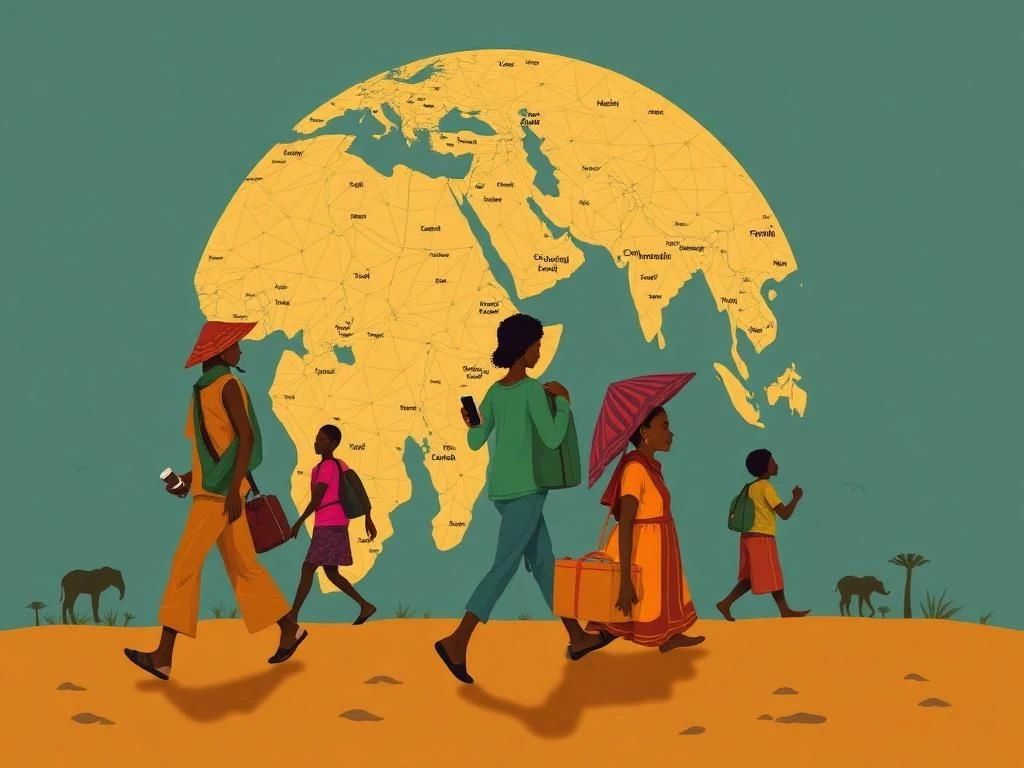 Imagen generada por IA. Ruanda e inmigración 