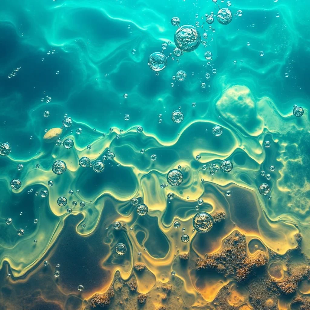 Agua con residuos nucleares. Imagen generada por IA