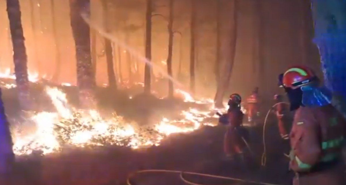 Uno de los incendios en Ourense. | Foto: Delegación del Gobierno en Galicia.