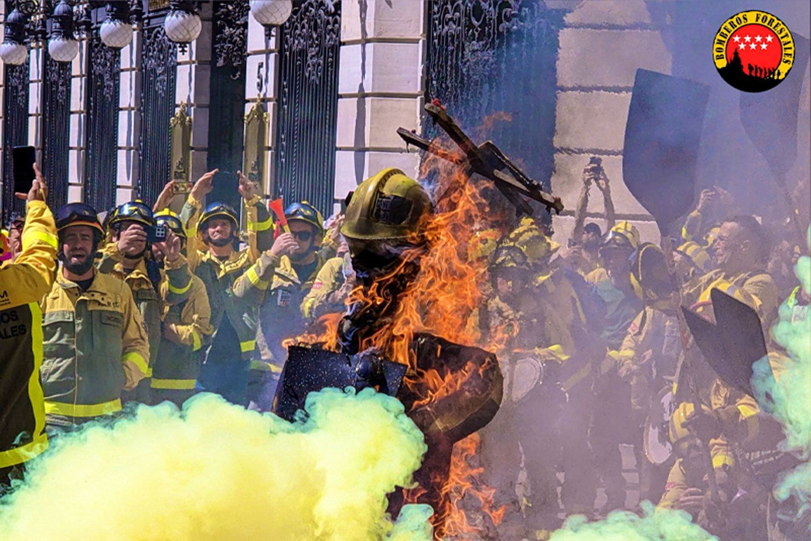 Protesta de los agentes forestales de la Comunidad de Madrid, foto @BBFFMadrid
