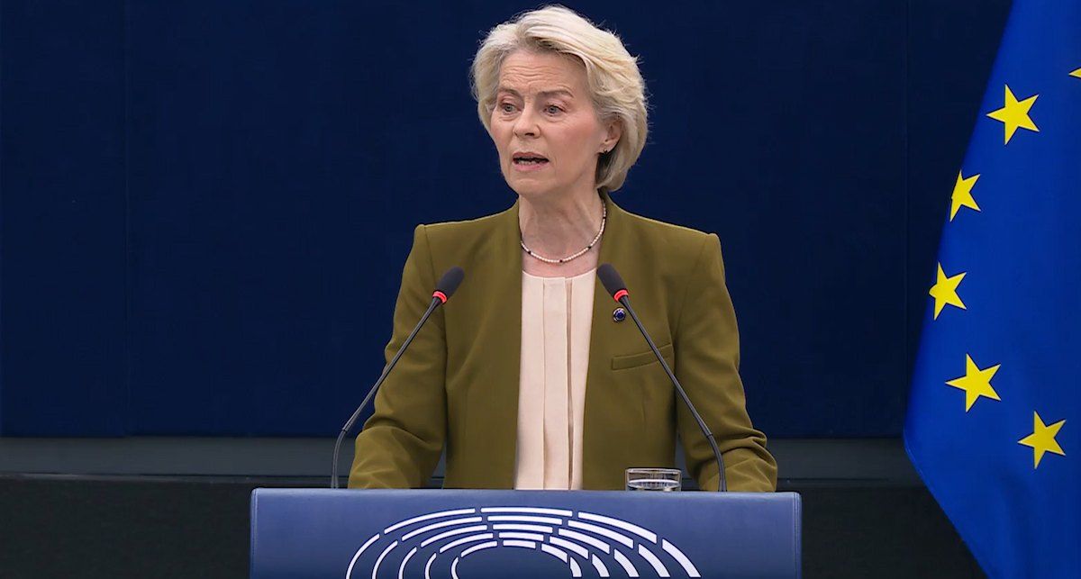  La presidenta de la Comisión Europea, Ursula Von der Leyen, durante la sesión del Parlamento Europeo.