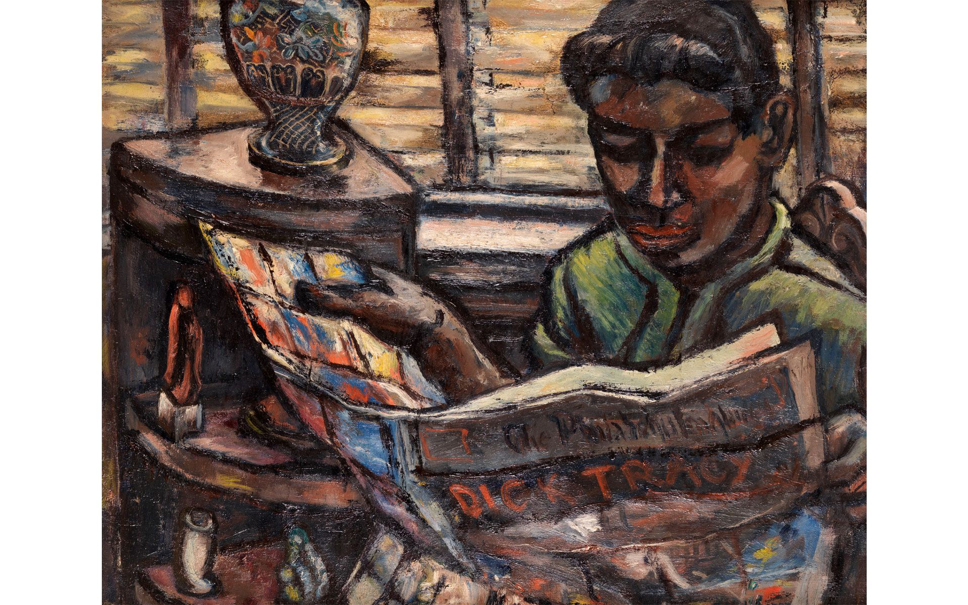Sunday Afternoon, by Edward L. Loper (1948). Oil on canvas. Courtesy of the Pennsylvania Academy of the Fine Arts, Philadelphia and Edward Loper, Sr. Gift of Dr.George J. Roth. Photograph by Barbara Katas.
