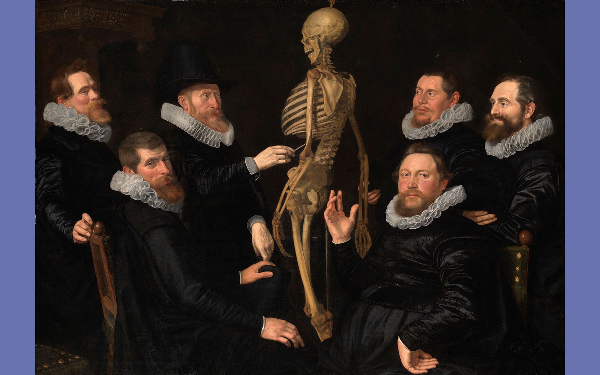 The Osteology Lesson of Dr. Sebastiaen Egbertsz, artist unknown (1619). Oil The Osteology Lesson of Dr. Sebastiaen Egbertsz, artist unknown (1619). Oil