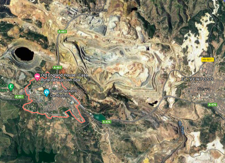 Vista aérea de Riotinto y Nerva