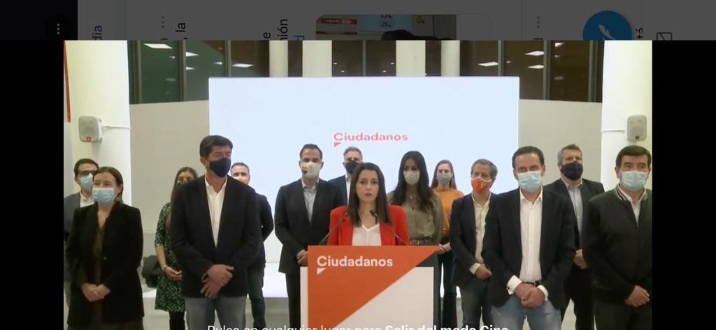 Inés Arrimadas hoy, en su ejecutiva.