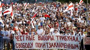 Protestas en Bielorrusia. Foto de twitter.