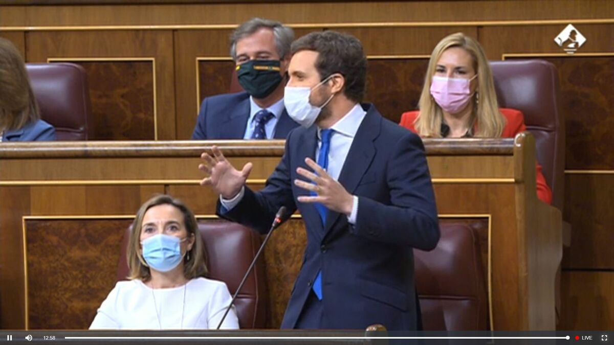 Pablo Casado en la sesión de control en el Congreso