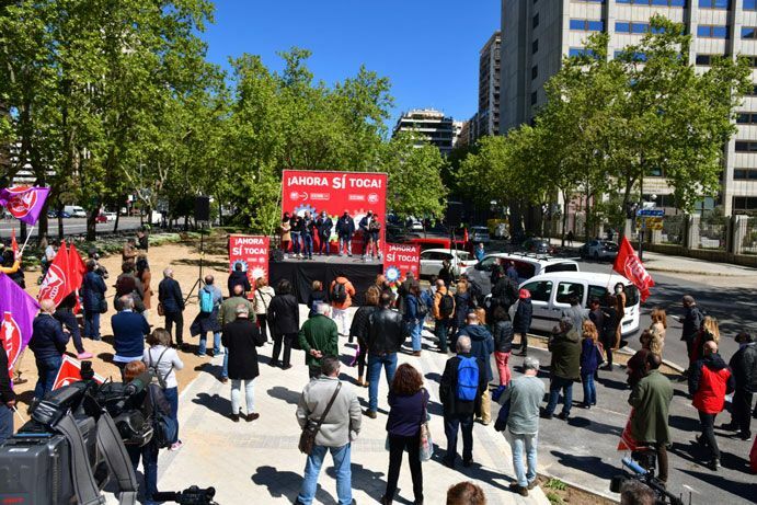 UGT y CCOO se movilizan nuevamente para pedir al Gobierno que suba el Salario Mínimo, foto Agustín Millán