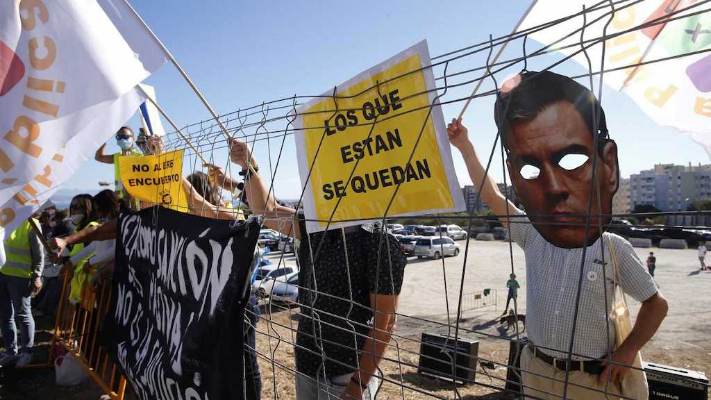 Una manifestación de interinos.