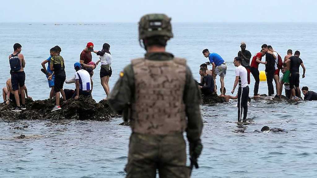 Una imagen de la crisis con Marruecos en la frontera sur.