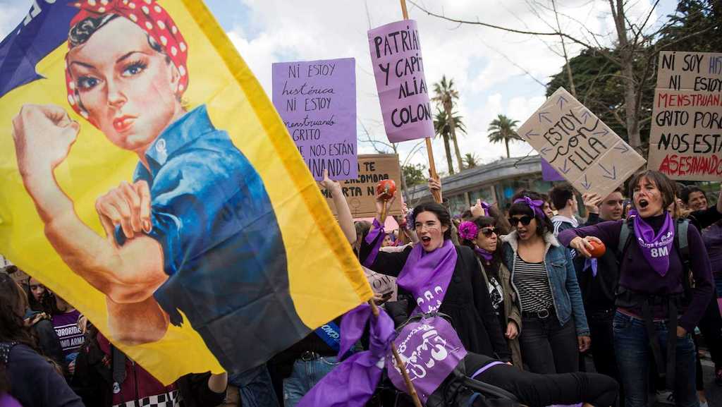 Un momento de una manifestación del 8M.