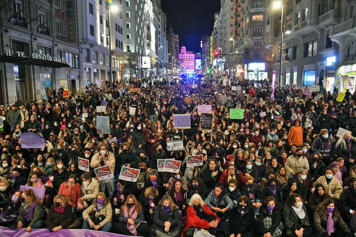 Manifestación 8M abolicionosta feminista en Madrid, foto Agustín Millán (4)